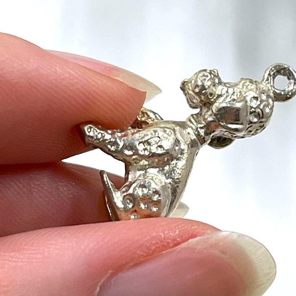 925 Sterling Silver Vintage 2920s England ED Hallmarked Poodle Pendant 7.22g - Picture 3 of 9
